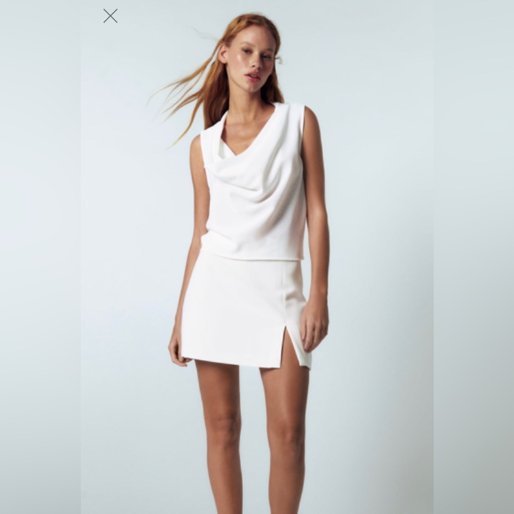Zara pant skirt with opening white size S